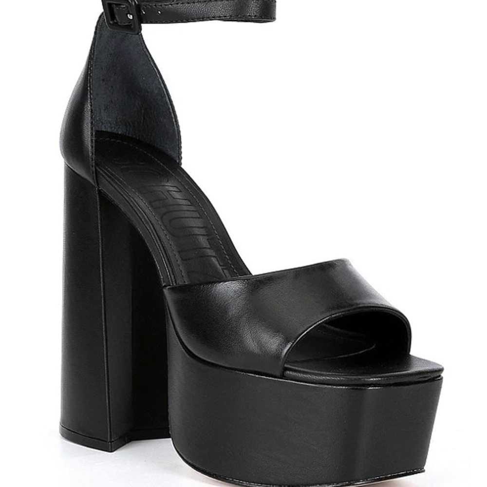 Schutz Ankle Strap Block Heel Platform Sandals